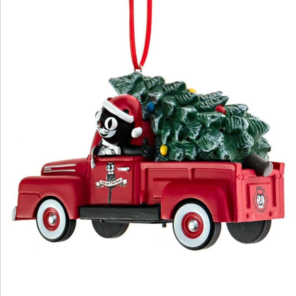 NEW LOW PRICE Kit-Cat Klock clock driving red truck LIGHT UP Christmas Ornament - Picture 4 of 9
